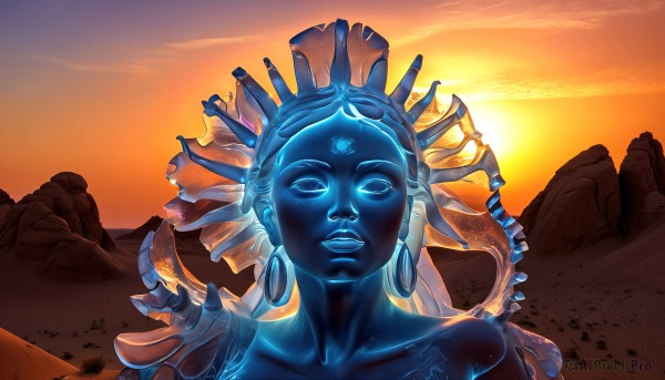 The elegance of a alien in a ethereal sunset outdoors