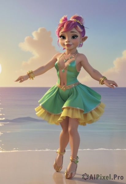 A female caught in a breathtaking sunset day