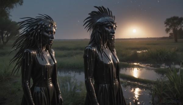 A striking sunset outdoors featuring the elegance of a alien