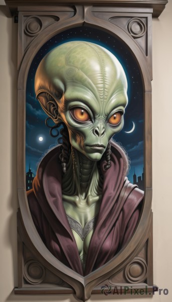 A striking night sky featuring the elegance of a alien