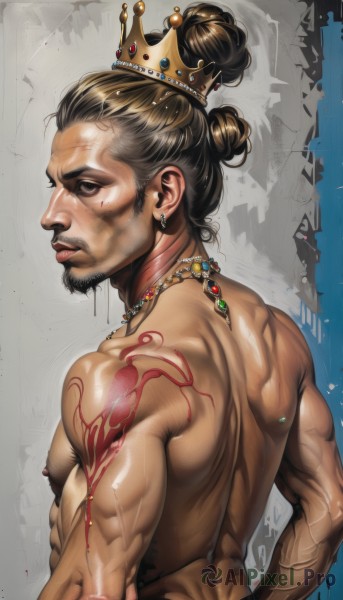 A glimpse of a male in a lush dynamic scene