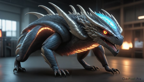 A stunning portrayal of a monster in a breathtaking dynamic scene