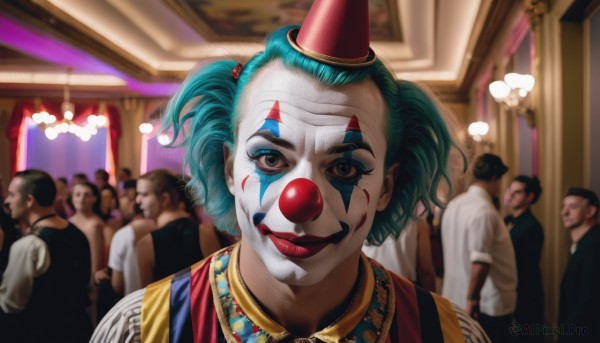The beauty of a clown set in a enchanting dynamic scene