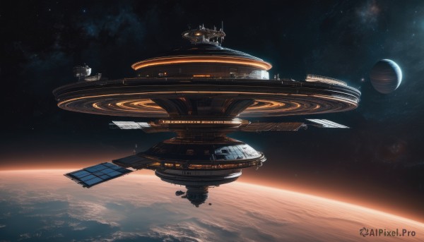 A spacecraft caught in a breathtaking scenery