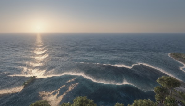 A peaceful sunset day with a landscape