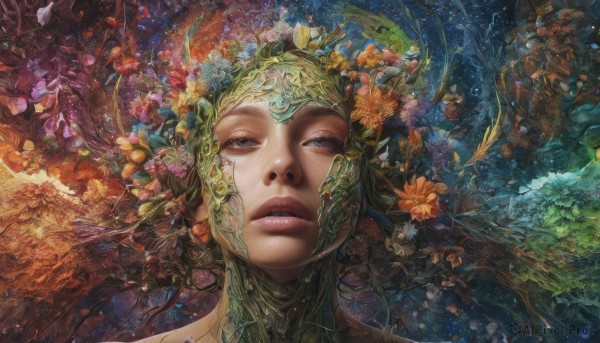 A breathtaking dynamic scene featuring a female