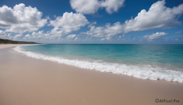 outdoors,sky,day,cloud,water,blue sky,no humans,ocean,beach,cloudy sky,scenery,sand,horizon,summer,waves,shore