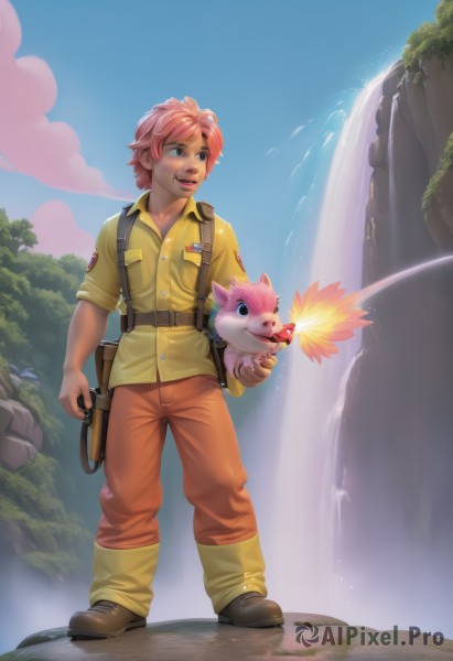 A magnificent male within fiery day