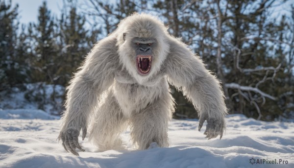 A delightful capture of a monster within snowy day