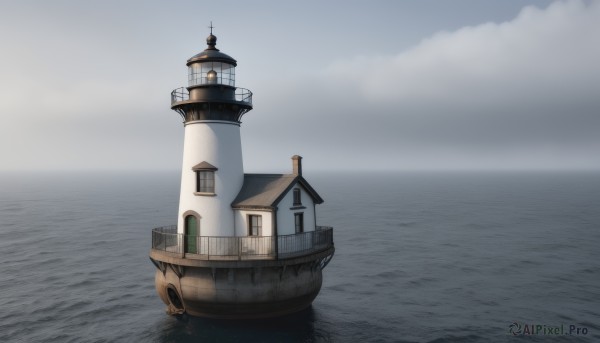 outdoors,sky,day,cloud,water,no humans,window,ocean,building,scenery,horizon,watercraft,ship,tower,boat,cloudy sky,door,chimney