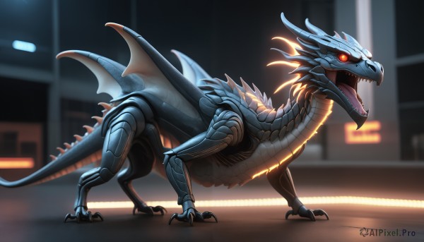 A monster in a picturesque dynamic scene