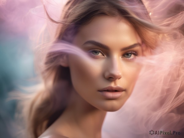 A female caught in a peaceful dynamic scene