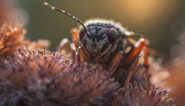 teeth, blurry, no humans, depth of field, bug, monster, realistic, antennae