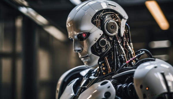 A majestic image of a cyborg in dynamic scene