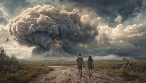 A male framed by the beauty of a majestic fiery outdoors