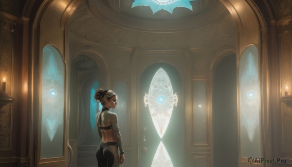 A female amidst a vivid dynamic scene