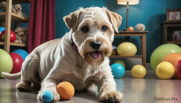 A dog set against the backdrop of a serene dynamic scene