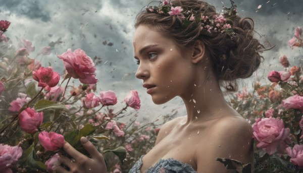 A female showcased in a tranquil cloud