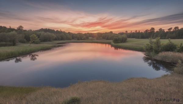 A landscape in the heart of a beautiful sunset outdoors