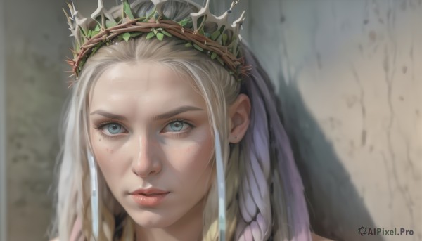 The wonder of a female in a peaceful dynamic scene