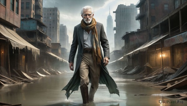 A inspiring view of a male in rainy outdoors