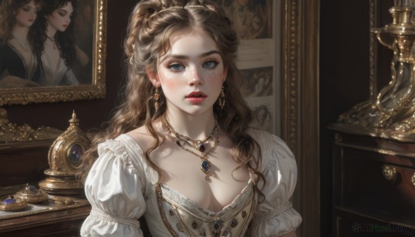 A female surrounded by a serene dynamic scene