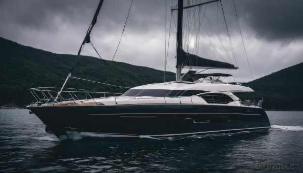 A boat set against the backdrop of a captivating day