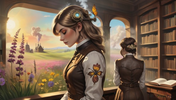 Sunset outdoors brought to life with a captivating butterfly