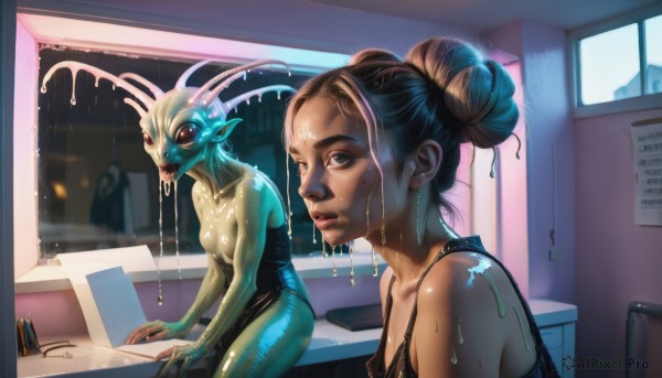 A ethereal window showcasing a alien