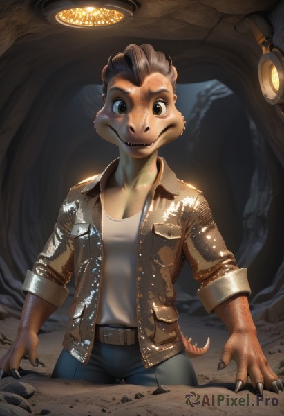 A stunning portrayal of a male in a breathtaking rock