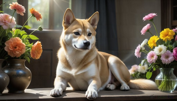 A dog showcased in a bold day