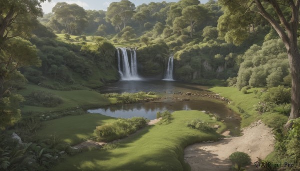 A breathtaking day with a waterfall