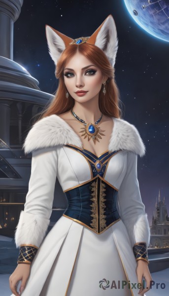 A tranquil moon showcasing a female