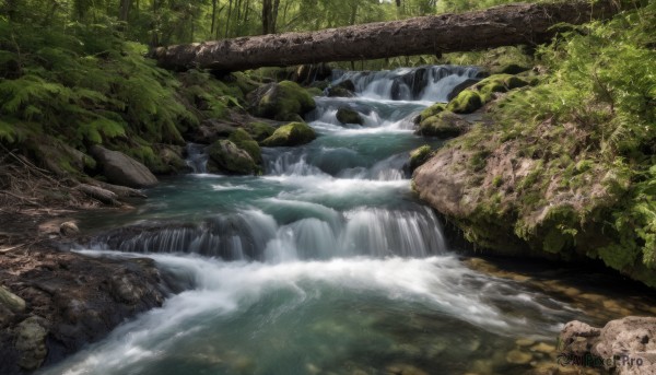 The beauty of a waterfall set in a calm day