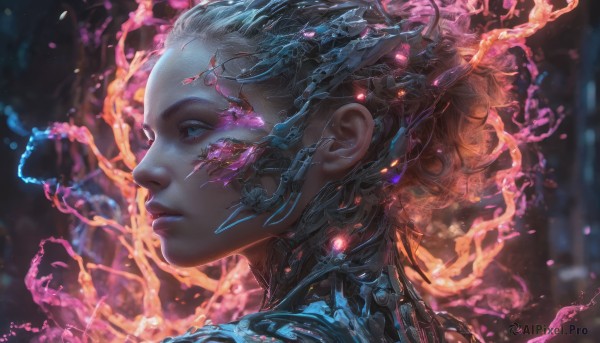 A female showcased in a vivid dynamic scene