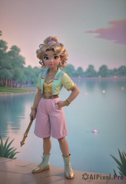 The allure of a female in a majestic sunset outdoors