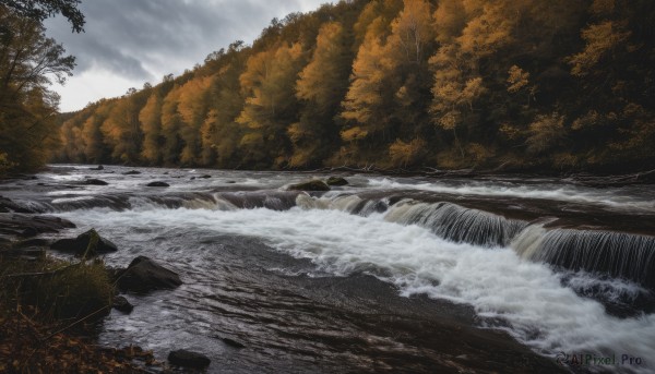 A waterfall caught in a vivid day