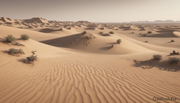 outdoors,sky,day,tree,no humans,shadow,beach,grass,scenery,rock,mountain,sand,road,landscape,shore,desert,footprints,sepia,brown theme