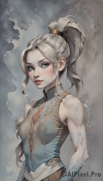 A female in a breathtaking dynamic scene