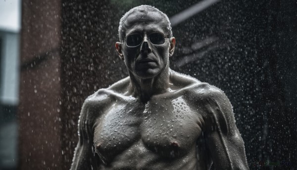 A majestic rainy dynamic scene featuring a male