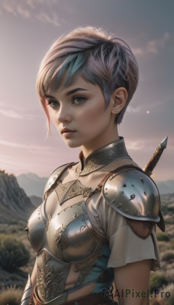 A majestic image of a female in sunset outdoors