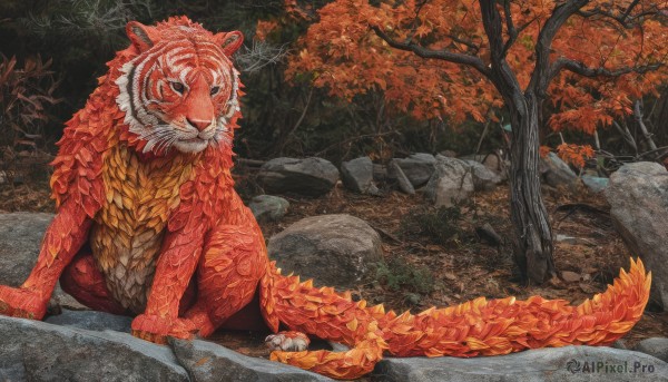 A majestic outdoors featuring a tiger