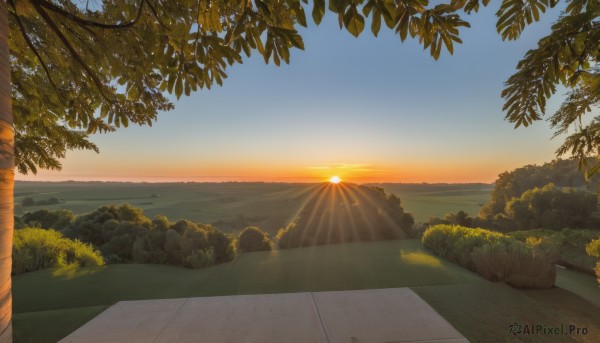 A peaceful image of a landscape in sunset day