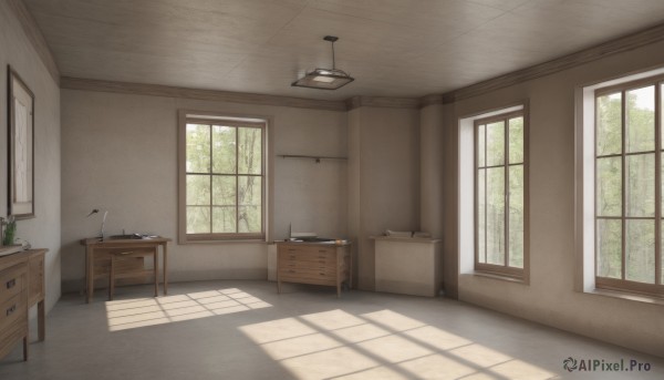 day,indoors,tree,book,no humans,window,shadow,chair,table,sunlight,plant,curtains,scenery,door,lamp,ceiling light,cabinet,desk,light,wall,shelf,kitchen,ceiling