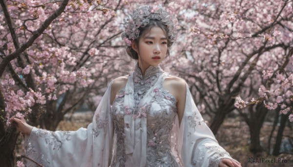 A stunning portrayal of a female in a lush outdoors