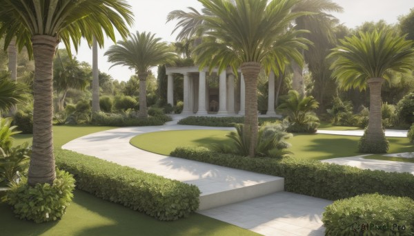 A tranquil view of a garden in day