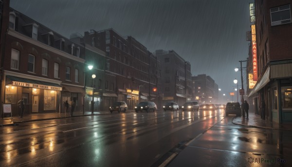 A unique view of a female in rainy outdoors