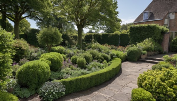 A enchanting day highlighting a garden