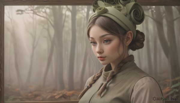 A female showcased in a tranquil outdoors