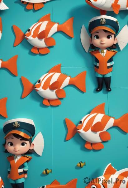 A male surrounded by a captivating dynamic scene